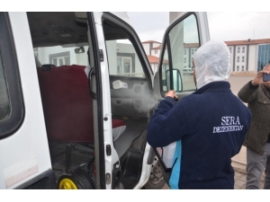 Malatya’da Servis Minibüslerine Dezenfekte