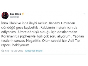 Yazar Esra Elönü’nün Babası Umre Dönüşü Hayatını Kaybetti