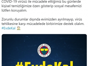 Fenerbahçe’den ’Evde Kal’ Çağrısı