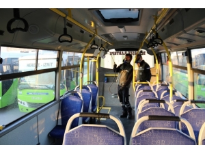 Toplu Taşıma Araçlarında Koronovirüs Temizliği Yapıldı