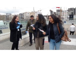 Taksim’de Korona Virüs Bilgilendirme Çalışması