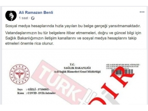 İl Sağlık Müdürü Benli’den Sahte Belge Hassasiyeti