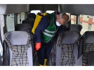 Bünyan’da Toplu Taşıma Araçları Dezenfekte Edildi