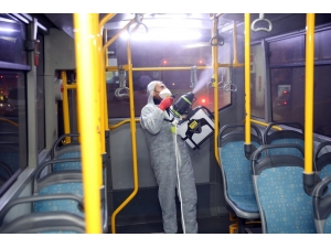 Çayırova’da Halk Otobüsleri Dezenfekte Edildi