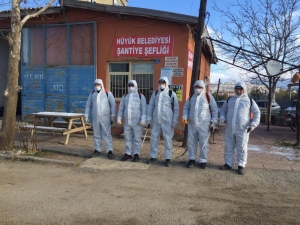 Hüyük’te Koronavirüse Karşı Dezenfekte Çalışmaları