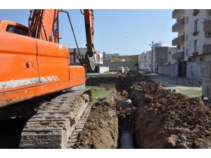 Cizre’de Yağmurlama Hattı Boruları Döşendi