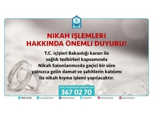 Nikah Törenlerine Korona Virüs Tedbiri