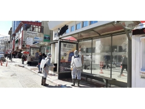 Afyonkarahisar’da Şehrin Ortak Kullanım Alanlarında Dezenfektan Çalışmaları