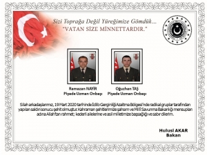 Msb: "İdlib’de Roketli Saldırı Sonucu 2 Şehit Oldu, 1 Asker Yaralandı”