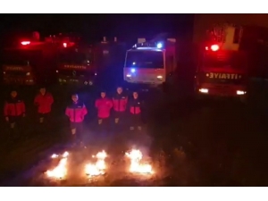 İtfaiye Ekiplerinden Sağlık Çalışanlarına Sirenli Teşekkür