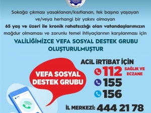 Risk Grubu Yaşlılar İçin ’Vefa Sosyal Destek Grubu’ Kuruldu