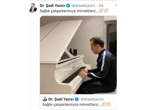 Başkan Dr. Şadi Yazıcı’dan Sağlık Çalışanlarına Sosyal Medyadan Mini Piyona Konseri İle Destek