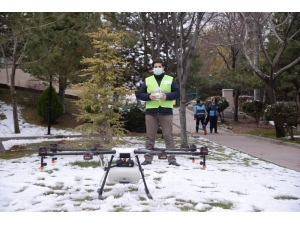 Belediyeden Drone İle Dezenfekte