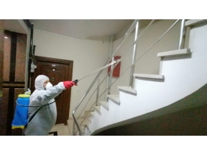 Eyüpsultan’daki Apartmanlar Tek Tek Dezenfekte Edildi