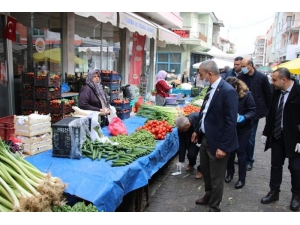 Başkan Kaplan, Pazaryerinde Korona Virüs Önlemlerini Denetledi