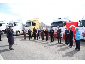 Bingöl’den İdlib’e 12 Tır İnsani Yardım Malzemesi