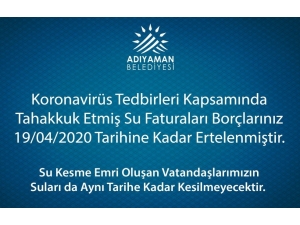 Su Borçları Ertelendi