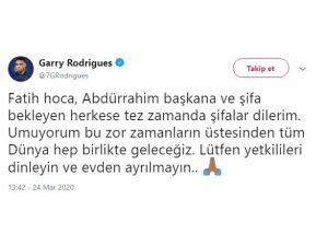 Garry Rodrigues’den Fatih Terim Ve Abdurrahim Albayrak’a Geçmiş Olsun Mesajı