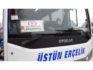 Akçakoca’da Polisten Otobüslerde Korona Virüs Denetimi