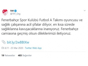 Tff’den Fenerbahçe’ye Geçmiş Olsun Mesajı