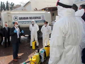 Araban Belediyesi Cadde Ve Sokakları Dezenfekte Etti