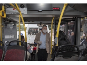 Mersin’de Zabıta Ekipleri Korona Virüsüne Karşı Toplu Taşıma Araçlarını Denetleyior