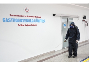 Samsun’da Hastaneler Her Gün Dezenfekte Ediliyor