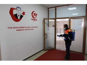 Mazıdağı’nda Kamu Kurumları Dezenfekte Edildi