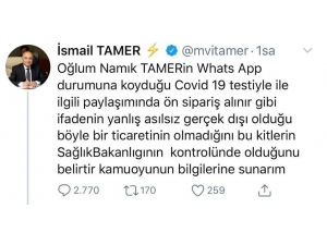Ak Partili Tamer’den Virüs Kiti İddialarına Yanıt