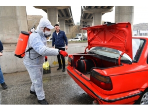 Şehir Dışından Gelenlere Dezenfektanlı Önlem