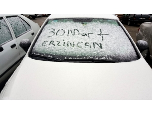 Erzincan Güne Kar Yağışıyla Uyandı