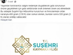 Korona Virüs Tedbirleri Kapsamında 2.5 Liralık Ekmek 2 Lira Oldu