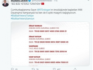 Samsun’dan “Biz Bize Yeteriz Türkiyem"e Destek