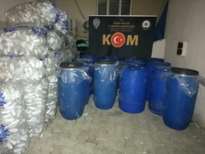 İzinsiz Dezenfektan Üretilen İş Yerine Baskın