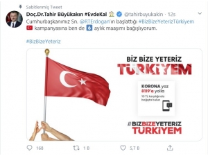 Kocaeli Büyükşehir Belediye Başkanı Tahir Büyükakın 6 Aylık Maaşını Bağışladı