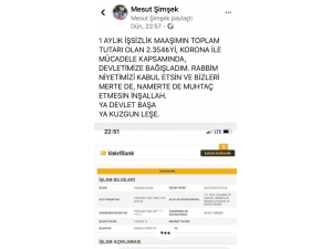 “Milli Dayanışma Kampanyası”na İşsizlik Maaşıyla Destek Verdi