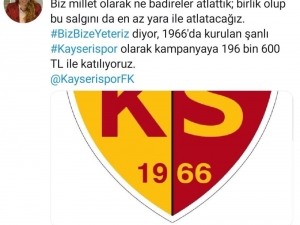 Kayserispor’dan Milli Dayanışma Kampanyası’na 196 Bin 600 Tl Destek