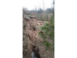 Bolu’da, Ormanlık Alanda Heyelan Meydana Geldi