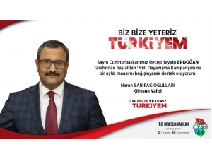 Giresun Valisi’nden Milli Dayanışma Kampanyasına Destek