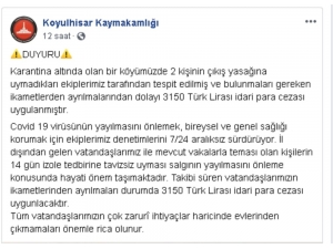 Karantinaya Uymayan Şahıslara Para Cezası