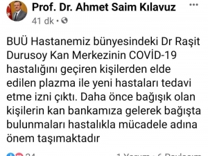 Uludağ Üniversitesi Rektöründen Kan Bağışı Çağrısı