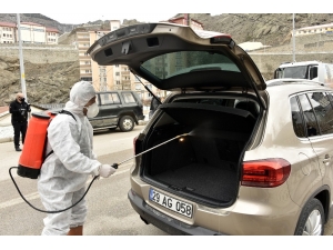 Gümüşhane’den Geçen Her Araç Dezenfekte Ediliyor
