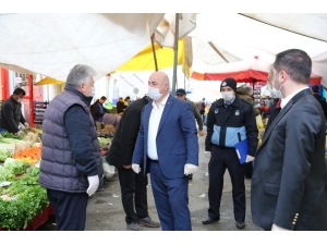 Başkan Bıyık’tan Pazarda Korona Virüs Denetimi