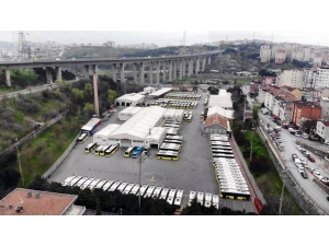 İşte İett Garajlarındaki Seferlerden Çekilen Otobüsler