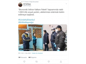 İstanbul’da Bin Tl Sosyal Yardım, Ailelere Evlerinde Teslim Edilmeye Başlandı