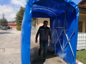 Ispartalı Girişimci Korona Virüse Karşı Dezenfekte Tüneli Üretti