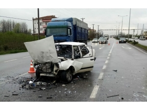 Samsun’da Otomobil İle Tır Çarpıştı: 1 Yaralı