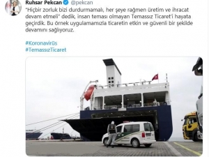 Ticaret Bakanı Pekcan’dan Temassız Ticaret Paylaşımı