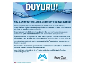 Mersin’de Nisan Ayı Su Faturalarında Korona Virüs Düzenlemesi