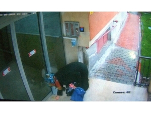 Elindeki Sıvıyı Asansör Ve Kapılara Süren Kadın Yakalandı